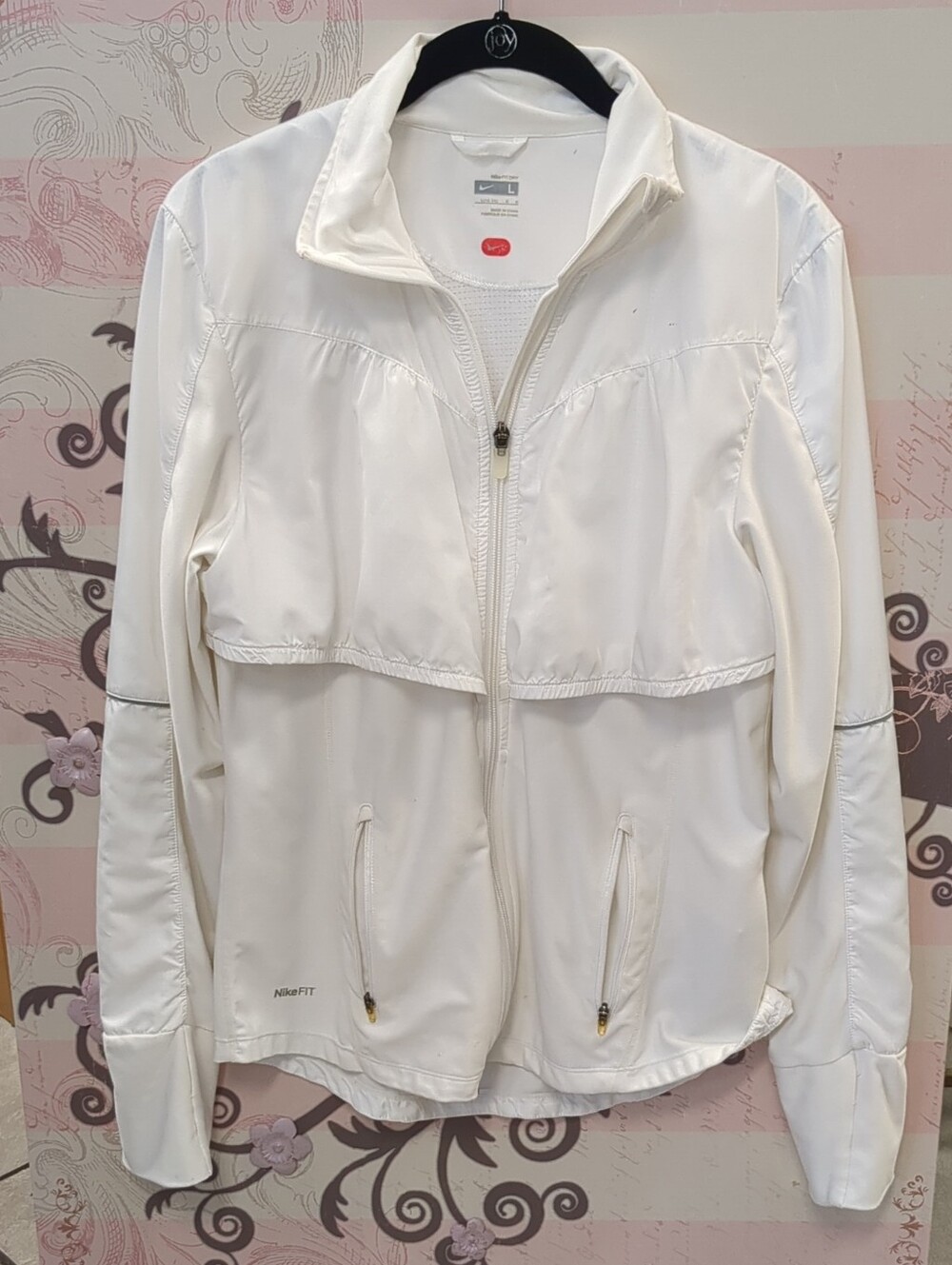 Nike Women's White Lightweight Zip-Front Sport Jacket